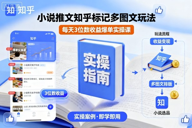 小说推文知乎标记多图文玩法，每天3位数收益爆单实操课-乌龙学社