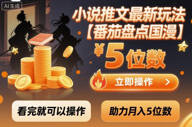 小说推文最新玩法，助力月入5位数【番茄盘点国漫】玩法，看完就可以操作-乌龙学社