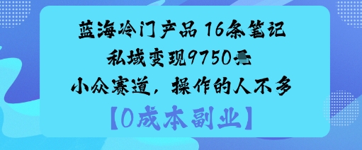 蓝海冷门产品：16条笔记私域变现9750米小众赛道，操作的人不多-乌龙学社