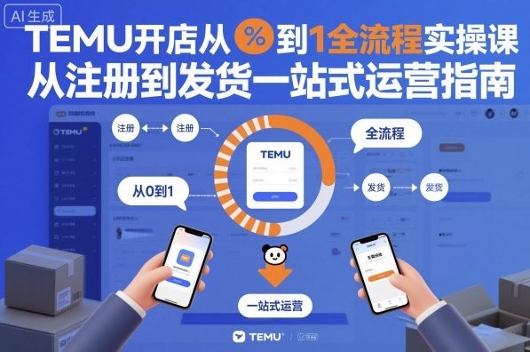 TEMU开店从0到1全流程实操课，从注册到发货一站式运营指南-乌龙学社