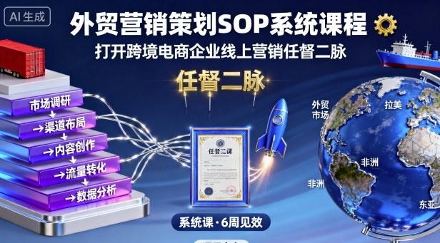外贸营销策划SOP系统课程，打开跨境电商企业线上营销任督二脉-乌龙学社