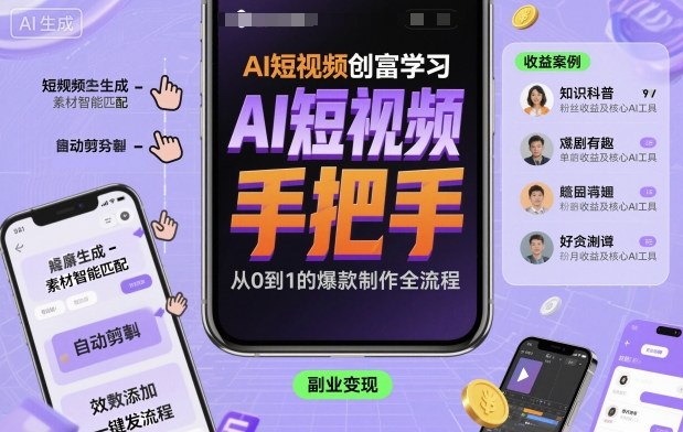 AI短视频创富学习，手把手教会你制作AI短视频-乌龙学社