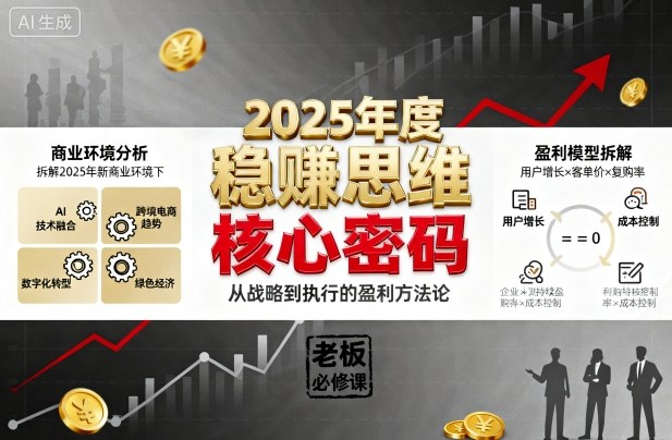 2025年度稳賺思维老板创业营，拆解2025年新商业环境下，企业实现持续盈利的核心密码-乌龙学社