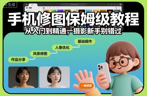 手机修图保姆级教程，从入门到精通，摄影新手别错过-乌龙学社