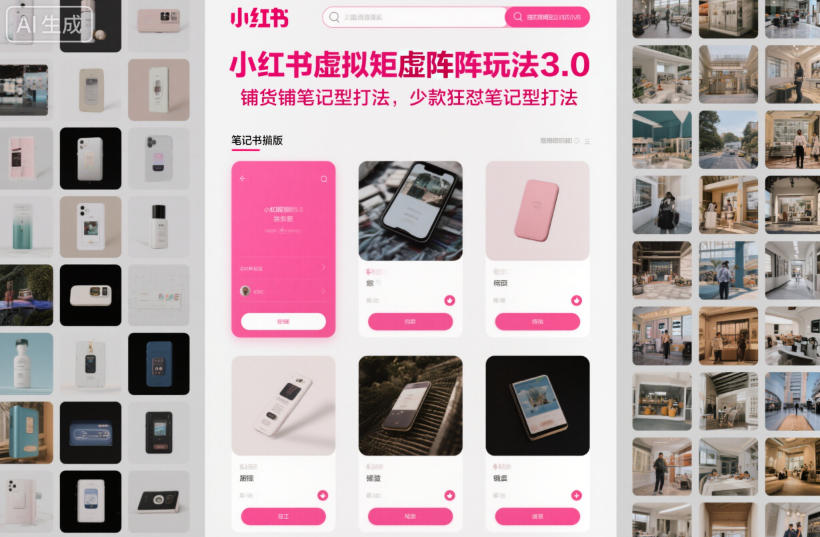 小红书虚拟矩阵玩法3.0，铺货铺笔记型打法，少款狂怼笔记型打法-乌龙学社