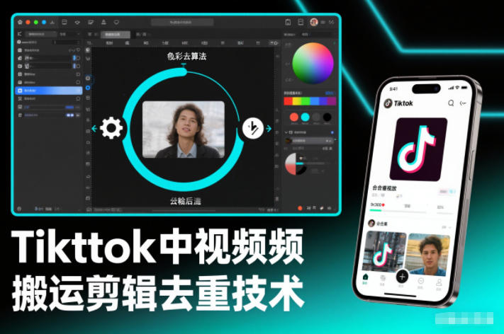 Tiktok中视频纯搬运剪辑去重技术，外来技术，自行测试-乌龙学社