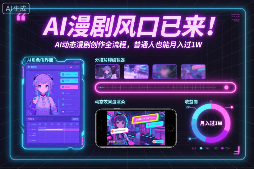 AI漫剧风口已来！AI动态漫剧创作全流程，普通人也能月入过1W-乌龙学社