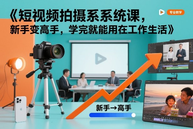短视频拍摄系统课，新手变高手，学完就能用在工作生活-乌龙学社