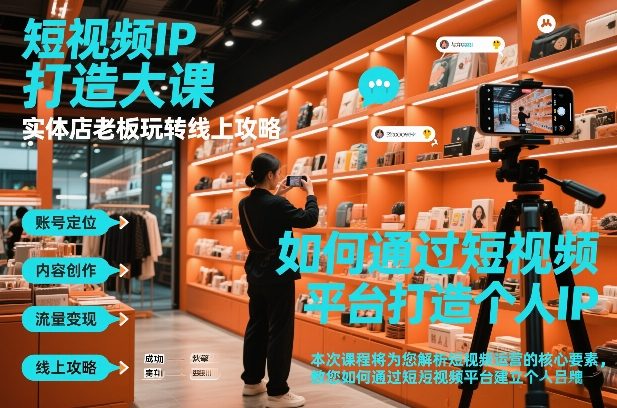 短视频ip打造大课，实体店老板玩转线上攻略-乌龙学社