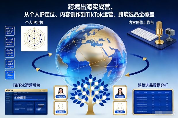 跨境出海实战营，从个人IP定位、内容创作到TikTok运营、跨境选品全覆盖-乌龙学社