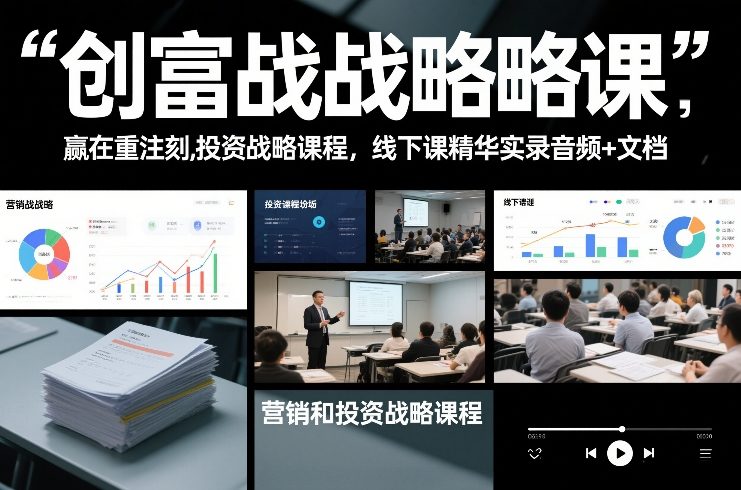 创富战略课，赢在重注时刻，营销和投资战略课程，线下课精华实录音频+文档-乌龙学社