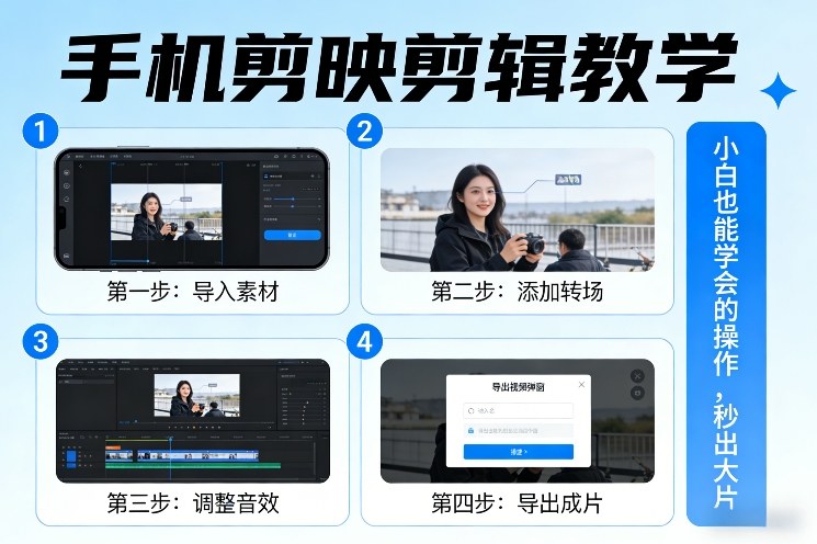 手机剪映剪辑教学，小白也能学会的操作，秒出大片-乌龙学社