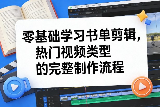 零基础学习书单剪辑，热门视频类型的完整制作流程（更新2026）-乌龙学社