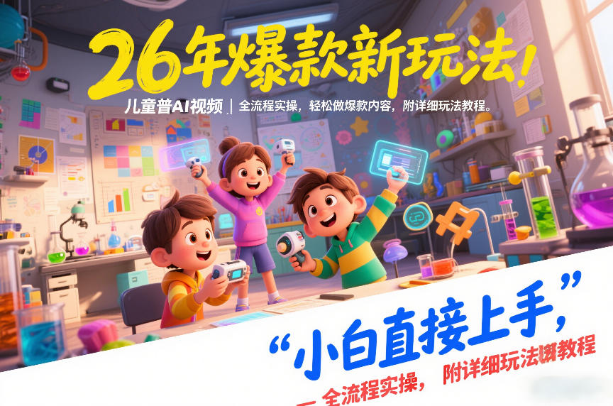 26年爆款新玩法，儿童科普AI视频，全流程实操，轻松做爆款内容，小白直接上手，附详细玩法教程-乌龙学社