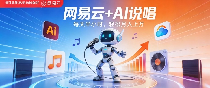 网易云+AI说唱，每天半小时，AI内容创作+流量变现，轻松月入1W-乌龙学社