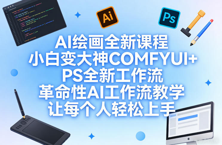 AI绘画全新课程，小白变大神COMFYUI+PS全新工作流，革命性AI工作流教学，让每个人轻松上手-乌龙学社