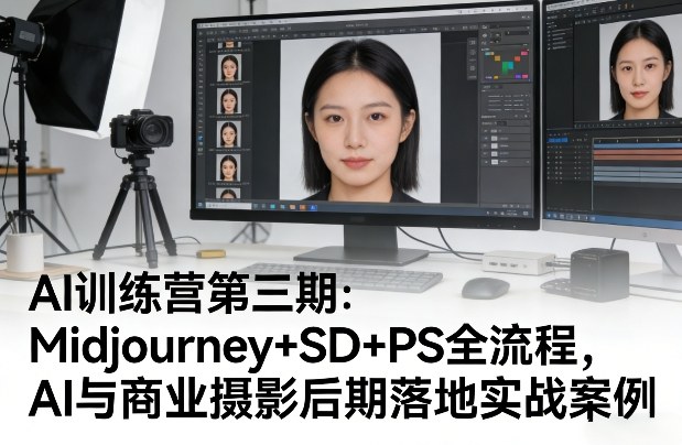 AI训练营第三期：Midjourney+SD+PS全流程，AI与商业摄影后期落地实战案例-乌龙学社