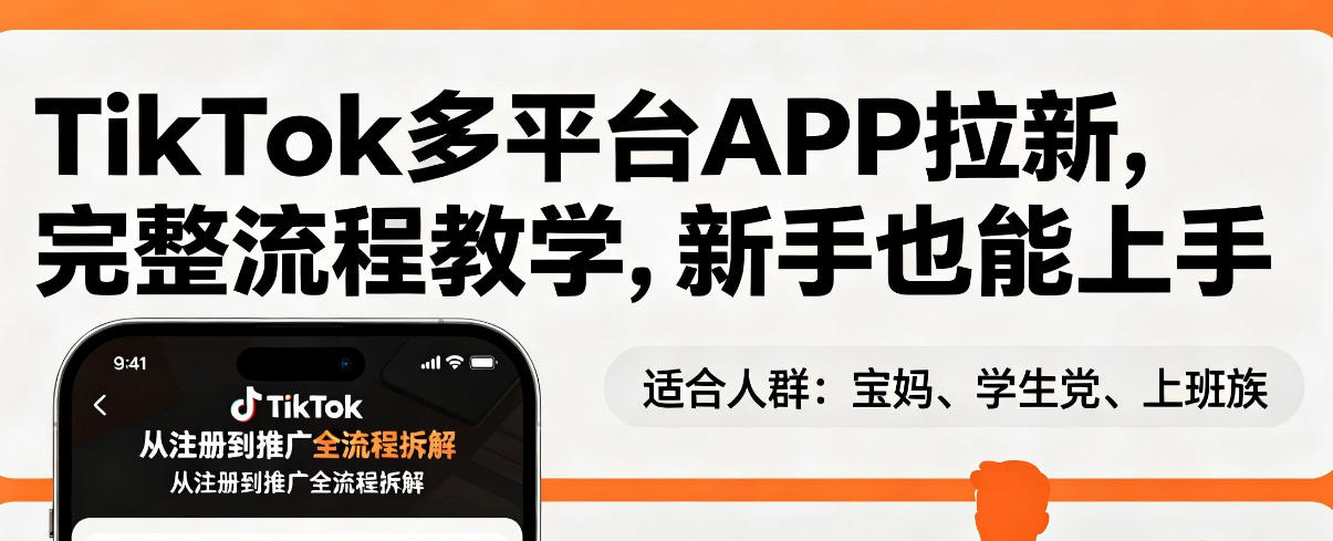 TikTok多平台APP拉新，完整流程教学，新手也能上手，轻松出海搞美金-乌龙学社