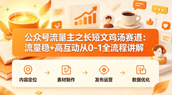 公众号流量主之长短文鸡汤赛道，流量稳+高互动，从0-1全流程讲解-乌龙学社