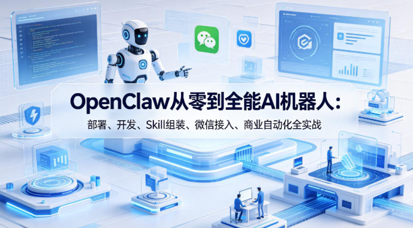 OpenClaw从零到全能AI机器人：部署、开发、Skill组装、微信接入、商业自动化全实战-乌龙学社