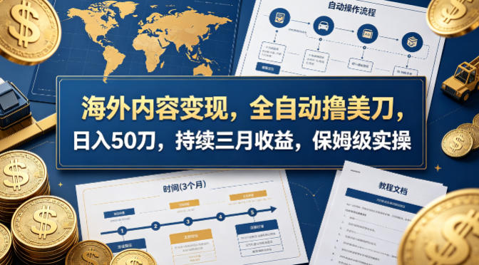 海外内容变现，全自动撸美刀，日入50刀，持续三月收益，保姆级实操【揭秘】-乌龙学社