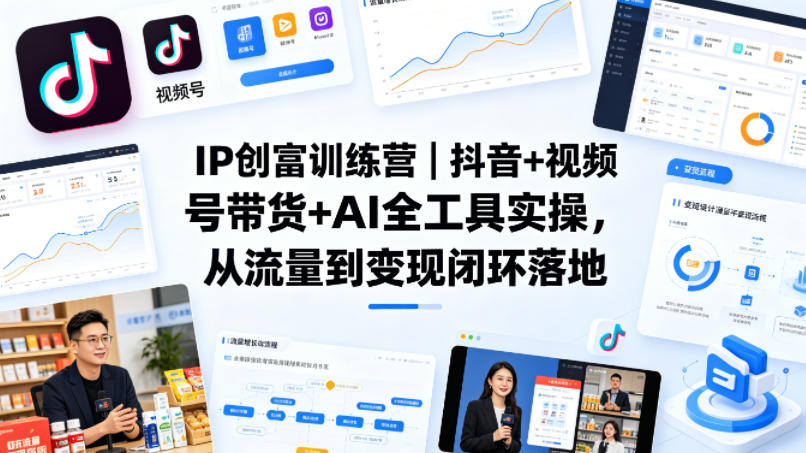 IP创富训练营｜抖音+视频号带货+AI全工具实操，从流量到变现闭环落地-乌龙学社