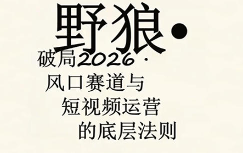 野狼团队·多平台实操运营课，覆盖AI口播、服装、好物、漫剪等热门玩法（更新4月）-乌龙学社