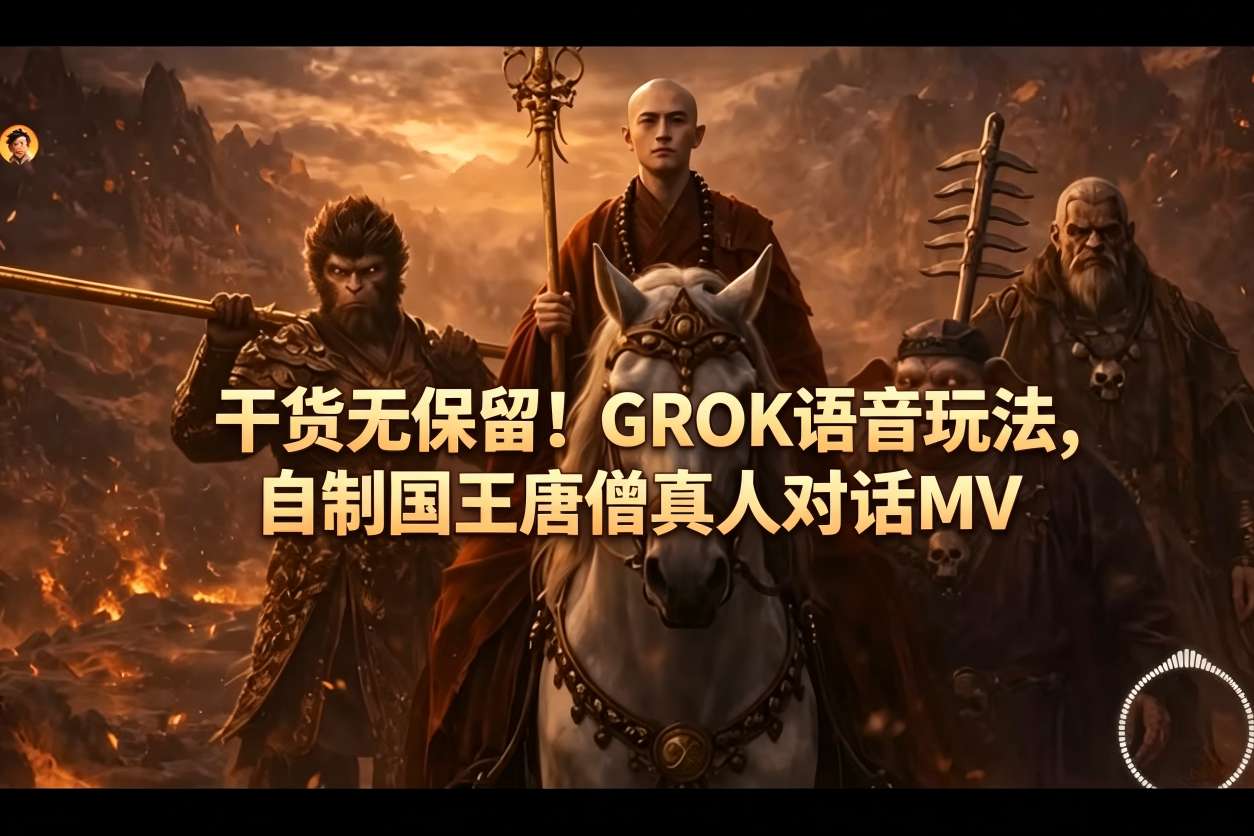 干货无保留！GROK语音玩法，自制国王唐僧真人对话MV-乌龙学社