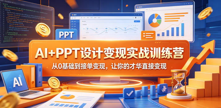 AI+PPT设计变现实战训练营，从0基础到接单变现，让你的才华直接变现-乌龙学社