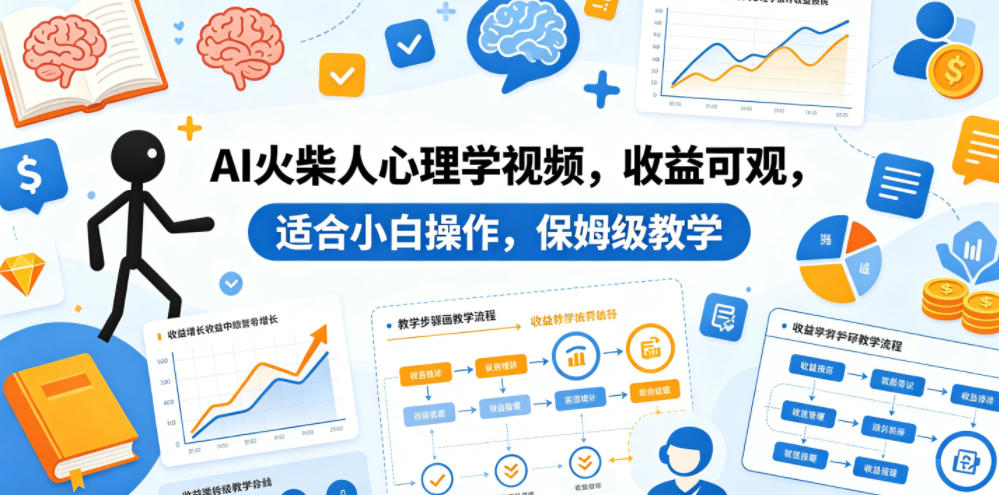 AI火柴人心理学视频，收益可观，适合小白操作，保姆级教学-乌龙学社