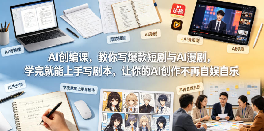 AI创编课，教你写爆款短剧与AI漫剧，学完就能上手写剧本，让你的AI创作不再自娱自乐-乌龙学社