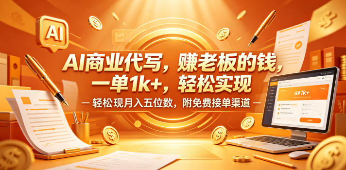 AI商业代写，賺老板的钱，一单1k+，轻松实现月入五位数，附免费接单渠道【揭秘】-乌龙学社