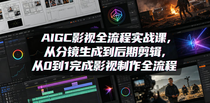 AIGC影视全流程实战课，从分镜生成到后期剪辑，从0到1完成影视制作全流程-乌龙学社