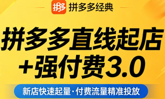 拼多多直线起店+强付费3.0，教你稳定起店、高效控投产、破解流量瓶颈（更新4月）-乌龙学社