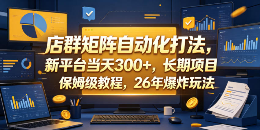 店群矩阵自动化打法，新平台当天300+，长期项目，保姆级教程，26年爆炸玩法【揭秘】-乌龙学社