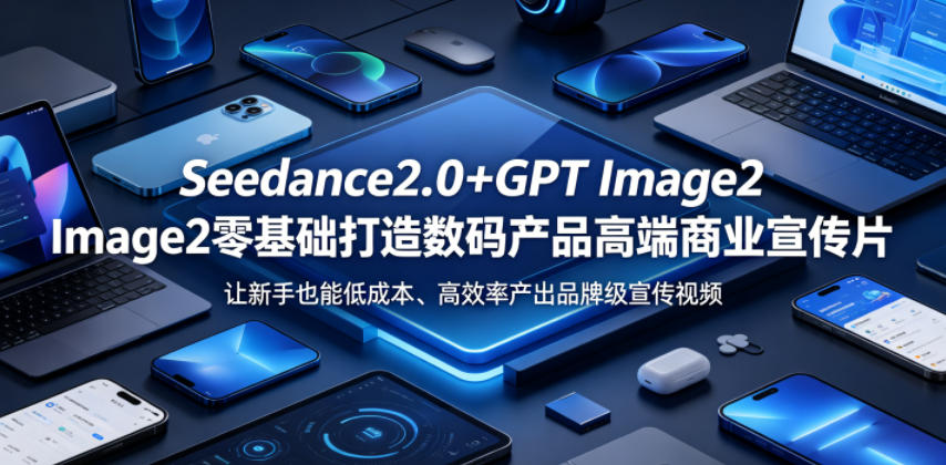 Seedance2.0+GPT Image2零基础打造数码产品高端商业宣传片，让新手也能低成本、高效率产出品牌级宣传视频-乌龙学社