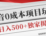 短视频变现套路剖析，抖音0成本赚钱项目玩法，日入500+独家揭秘（共2节视频）-乌龙学社
