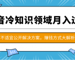 抖音冷知识领域月入过万项目，不适宜公开解决方案 ，抖音赚钱方式大解析！-乌龙学社