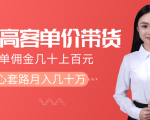 抖音高单价带货项目，一单佣金几十上百元，核心套路月入几十万（共3节）-乌龙学社