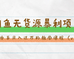斜杠蜻蜓·闲鱼无货源暴利项目：让你百分百月入过万的教学课程（v1-v5班）-乌龙学社