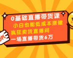0基础直播带货课：小白也能低成本搭建疯狂卖货直播间：1场直播带货6万-乌龙学社