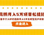 高鹏月入5万项目私徒班，基于个人IP打造的月入5万互利型高产项目！-乌龙学社