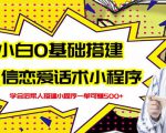 新手0基础搭建微信恋爱话术小程序，一单赚几百【视频教程+小程序源码】-乌龙学社