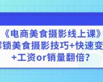 陈飞燕《电商美食摄影线上课》解锁美食摄影技巧+快速变现+工资or销量翻倍-乌龙学社