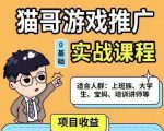 猫哥·游戏推广实战课程，单视频收益达6位数，从0到1成为优质游戏达人-乌龙学社