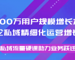 8000万用户规模增长方法论私域精细化运营增长，私域流量硬课助力业务跃迁-乌龙学社