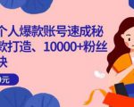 小红书个人爆款账号速成秘籍，爆款打造、10000+粉丝引流秘诀-乌龙学社