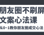 朋友圈不刷屏文案心法课 人人都要懂的商业逻辑 从0~1教你朋友圈成交心法-乌龙学社