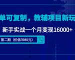 简单可复制，教辅项目新玩法，新手实战一个月变现16000+（第二期）-乌龙学社