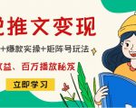 小说推文训练营：引流技巧+爆款实操+矩阵号玩法，百倍效益、百万播放秘笈-乌龙学社